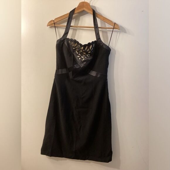 Escada Couture Black Halter Lace  Cocktail Formal Dress Size 2 US - Picture 3 of 16
